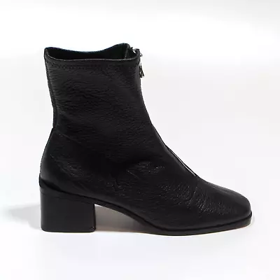 MANGO Ankle Boots Black Leather Womens UK 7 • £27.99