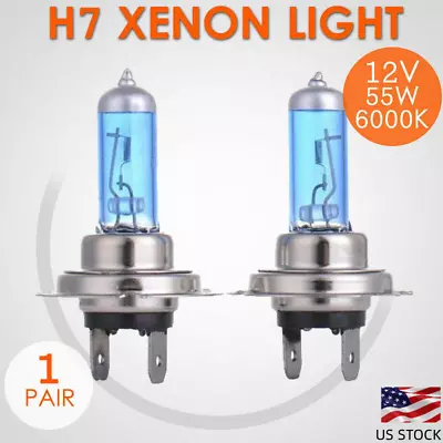 2Pcs H7 55W Xenon White Car Head Light/Fog Light 6000k Halogen Lamp Globes • $9.21