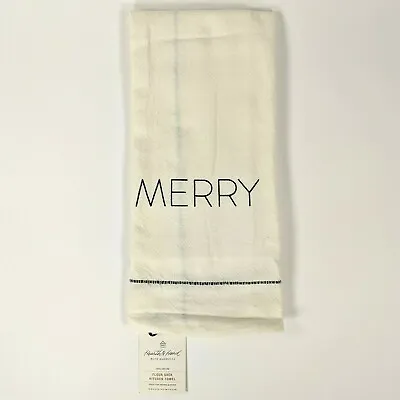 Hearth And Hand Magnolia - MERRY Christmas - Sour Cream Flour Sack Kitchen Towel • $14.95