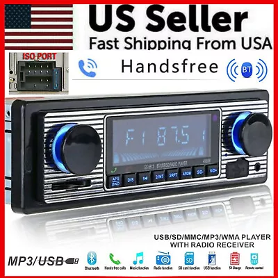 Bluetooth Vintage Car FM Radio MP3 Player USB Classic Stereo Audio Receiver AUX • $20.89