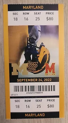 1 New Unused Michigan Wolverines Vs Maryland Football Ticket Stub Sept 24 2022 • $3.99