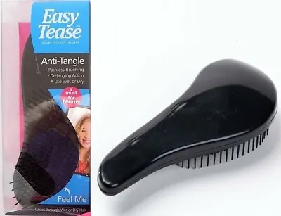 Genuine  BLACK Easy Tease Anti Tangler Hair Brush For Painless Brushing • £6.97