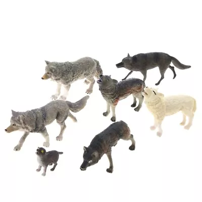 7Pcs Wolf Toy Figurines Set Wolf Animals Figures • $28.64