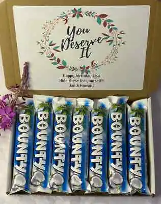 £10.95 • Buy Bounty Coconut Milk Chocolate Personalised Sweet Hamper Gift Box Xmas Present