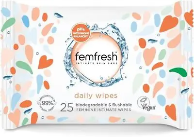 £2.35 • Buy Femfresh Intimate Wipes  Biodegradable Feminine Hygiene 25 Count, 1 Pack