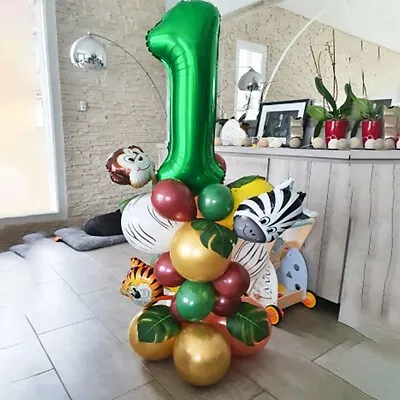 £7.29 • Buy 35x Jungle Safari Balloons Set Green Balloon For Kids Birthday Party Decoration