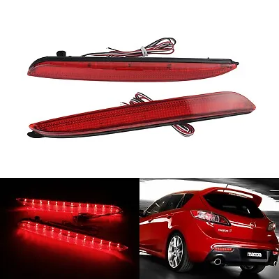 Red Lens LED Rear Bumper Reflector Tail Brake Stop Light For 04-09 Mazda 3 Axela • $21.75