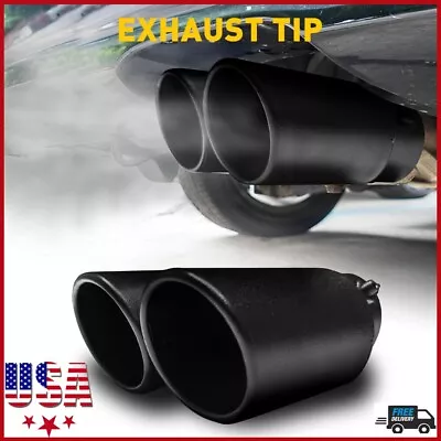 2.5  Car Dual Outlet Stainless Steel Rear Exhaust Pipe Tail Muffler Tip Straight • $18.98