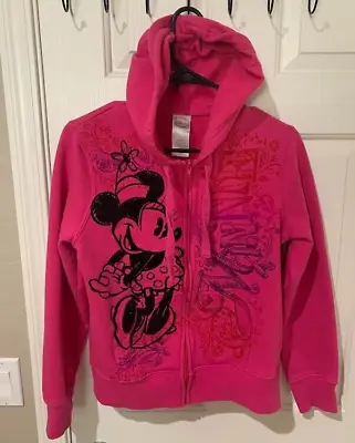 Juniors Minnie Mouse Pink Zip Up Hoodie • $20