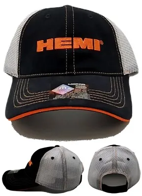 HEMI Checkered Flg New Dodge Plymouth Chrysler Ram Black Orange Mesh Era Hat Cap • $19.69