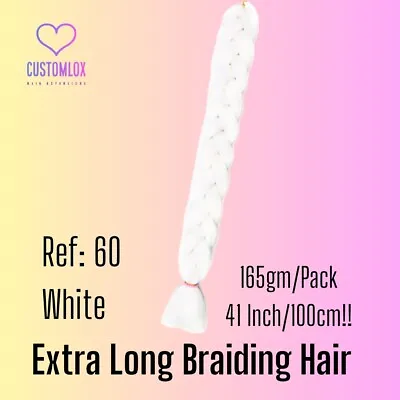 Kanekalon Braiding Hair 41 Inch White #60 • £7.99