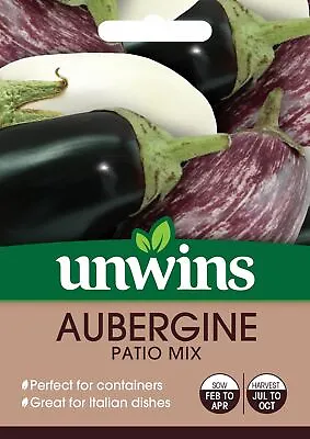 Unwins - Vegetable - Aubergine - Patio Mix - 10 Seeds • £5.29