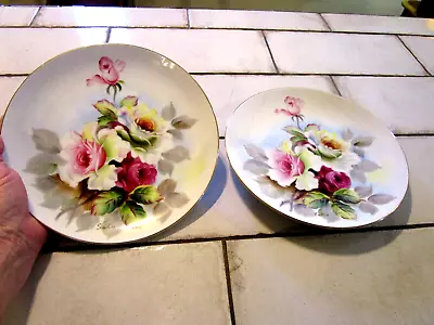 Lot Of Two Ucagco Occupied Japan SATO Signed Roses Plates 9 Inch • $18