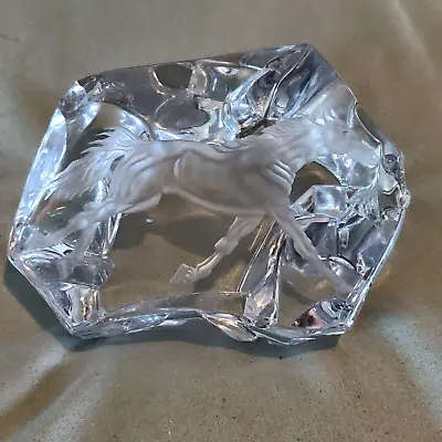 Vintage Val St Lambert Crystal Paperweight Signed By Artist 1979 Free Shipping • $34.87