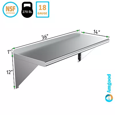 Stainless Wall Shelf | NSF | Utility Metal Shelf  || • $69.95