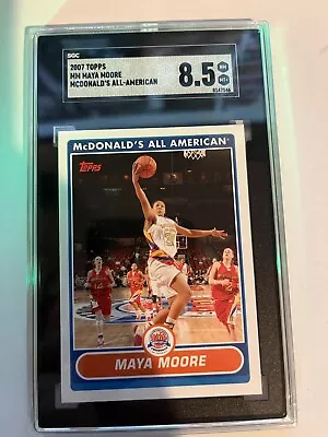 2007 Topps Maya Moore Rookie Mcdonalds All-American SGC 8.5 WNBA LYNX GOAT RC • $44.44