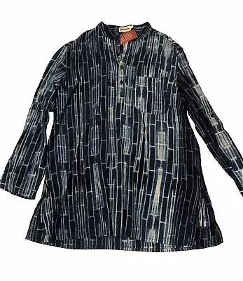 FABINDIA Kurta Tunic Shirt Size 38 S- Medium Indigo Shibori -NWT • £29.99