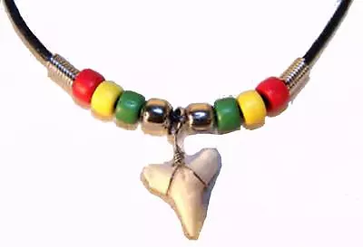 $13.98 • Buy 2 RASTA BEADED SHARK TOOTH NECKLACE Jewelry JL459 Bead Necklaces Sharks Teeth