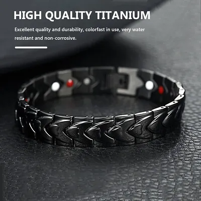 £6.18 • Buy Strong Magnetic Bracelet Titanium Therapy Bracelets For Men Arthritis Relief UK