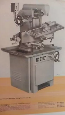 Aciera F3 Universal Milling Machine 1979 Sales Brochure Copy • £9