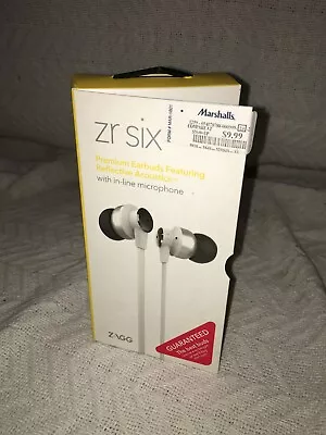 ZAGG ZR-SIX PREMIUM Earbuds Reflective Acoustics In Line MIC NEW In Box • $9.32