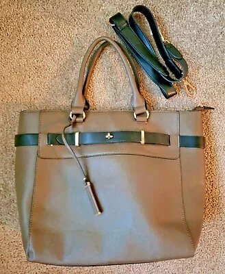  La Terre Fashion Limited Ed Brown Black Handbag Purse Strap Tote Satchel EXC • $25