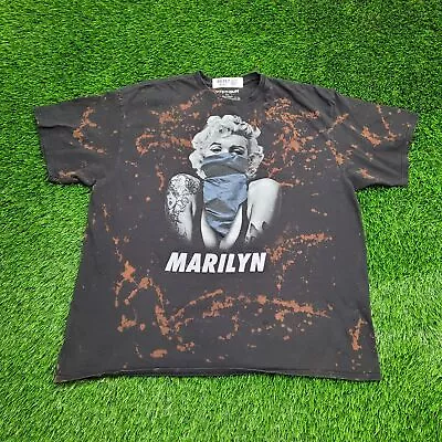 Marilyn-Monroe Tattoo Portrait Artwork Shirt Womens 2XL 24x27 Bleached Splatter • $41.45