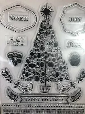 Martha Stewart Clear Christmas Tree Stamps  Rubber Stamp Set For Stamping Crafts • $19