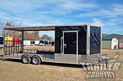 New 2024 8.5x22 V Nose Enclosed Cargo Utility Hybrid Trailer Toy Hauler W/ Porch • $13995