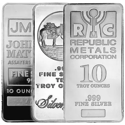 10 Oz Silver Bar (Varied Condition Any Mint) • $323.20