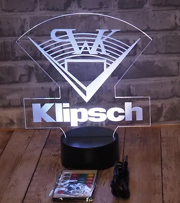 Klipsch LED Lighted Sign W/ 16 Color Base And Remote 9” X 7.25” • $34.99