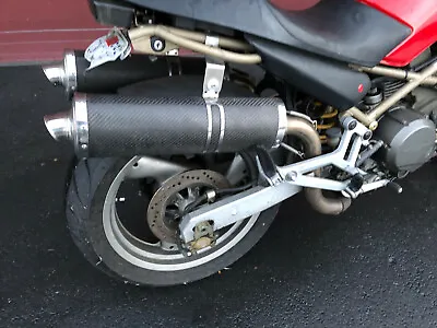 $549.99 • Buy Ducati Monster 620 750 800  Carbon Fiber CF High Pipes Exhaust Mufflers