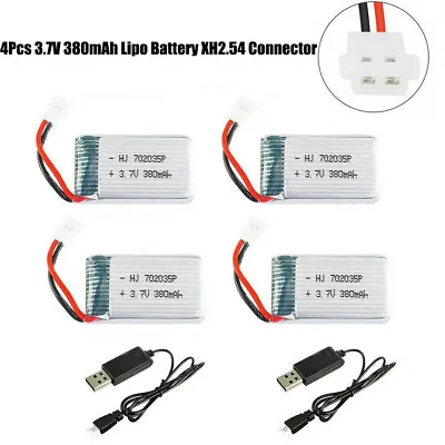 3.7V Lipo 380mah Battery XH2.54 Connector With USB Charger For Hubsan H107 DFD  • £10.99