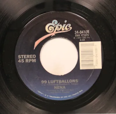 Rock 45 Nena - 99 Luftballons / 99 Red Ballons On Epic • $6