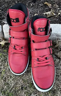 Size 12 Radii Straight Jacket Red VLC Lifestyle Sneakers Shoes Buckles Zip Laces • $41.99