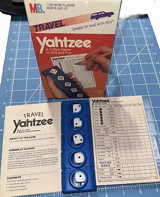 Vintage Yahtzee Travel Edition Milton Bradley Complete W Manual Scoring Pad • $9.99