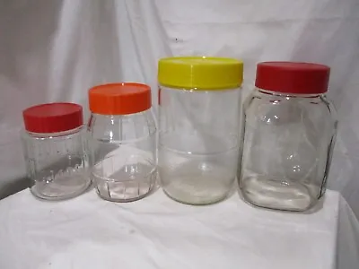 Vintage/Retro Glass Coffee Jars With Lids  • $55