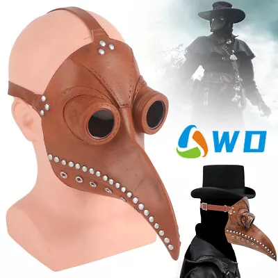 Men Plague Doctor Mask Bird Long Nose Beak Latex Steampunk Halloween Cosplay • $6.89