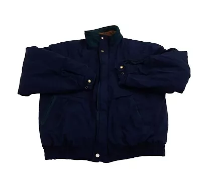 McGregor Mens Med Navy Blue Full Button Zip Classic Insulated Winter Retro Coat • $25.33