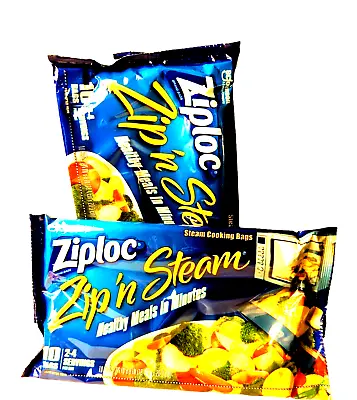 Ziploc Zip'N Steam Medium Cooking Bag Lot Of 2 Pkgs - 20 Bags • £37.05