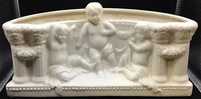 $10.50 • Buy Vintage Ornate Half-Moon-Shaped Cherub Porcelain Vase? Made In Japan