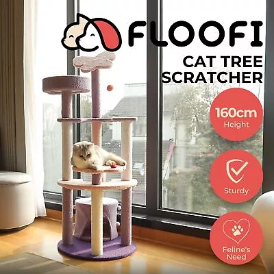 Floofi Cat Tree Scratcher Tower House Condo Scratching Post Furniture 165cm • $65.45