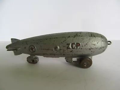 Vintage 1930's Dent Co. Cast Iron Dirigible Zeppelin Zep Blimp Toy On Wheels • $99.95