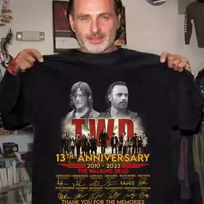 NEW !! The Walking Dead 13 Years 2010-2023 Anniversary Signature T-Shirt S-5XL • $23.99