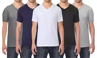 $15.95 • Buy Men's TAGLESS 100% Egyptian Cotton Soft V-Neck T-Shirt ( 3-Pack ) S-2X BRAND NEW