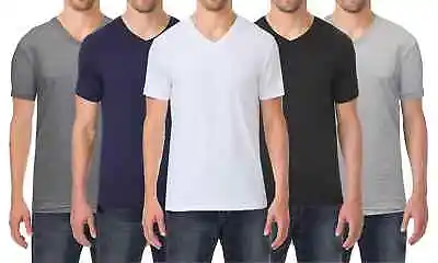 Men's TAGLESS 100% Egyptian Cotton Soft V-Neck T-Shirt ( 3-Pack ) S-2X BRAND NEW • $15.95