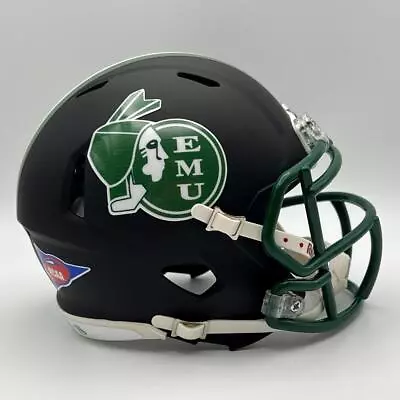 Eastern Michigan Hurons CUSTOM Matte Black - Huron Decals Mini Football Helmet • $65