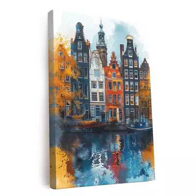 Amsterdam City Printed Canvas Wall Art Perfect For Home Decor • $59.99