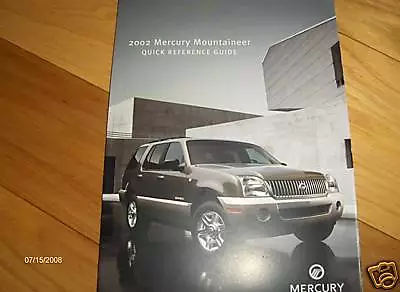 2002 Mercury Mountaineer  Quick Reference Guide Owners Manual Supplement • $9.95