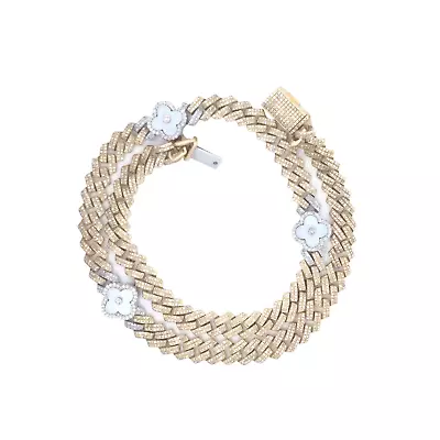 CUBAN LINK CHAIN WITH CHARM– 10K Yellow Gold With 4.99ct Natural Diamond ALC007 • $6999